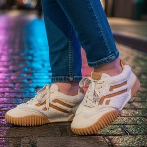 Franco Sarto Cream and Tan Athletic Shoes​​